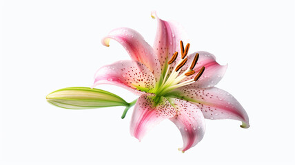 Pink lily, flower, greeting card, copy space