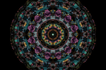 Mesmerizing kaleidoscope mandala patterns with vibrant colors and intricate details, generative ai