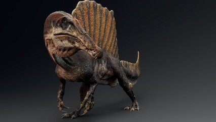 Spinosaurus  pose render of background. 3d rendering