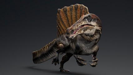 Spinosaurus  pose render of background. 3d rendering
