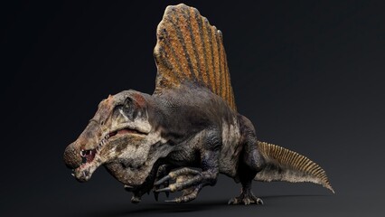 Spinosaurus  pose render of background. 3d rendering
