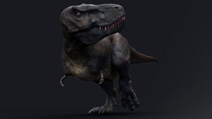 Tarbosaurus Bataar pose render of background. 3d rendering