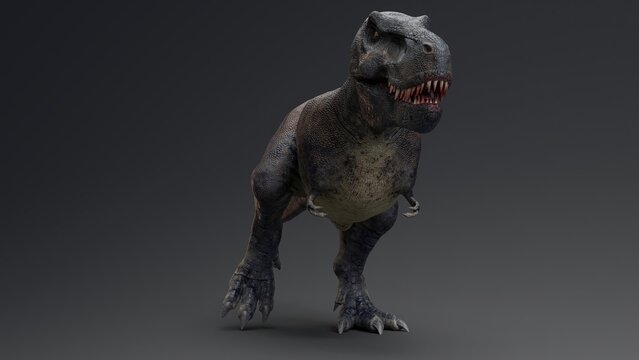 Tarbosaurus Bataar pose render of background. 3d rendering
