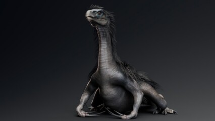 Therizinosaurus pose render of background. 3d rendering