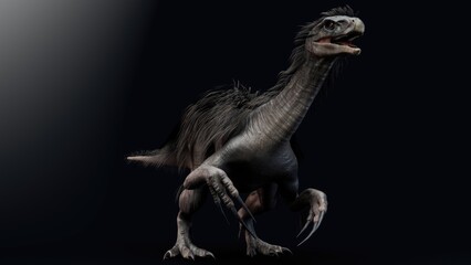 Therizinosaurus pose render of background. 3d rendering