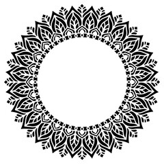 Mandala frame with abstract floral ornament	