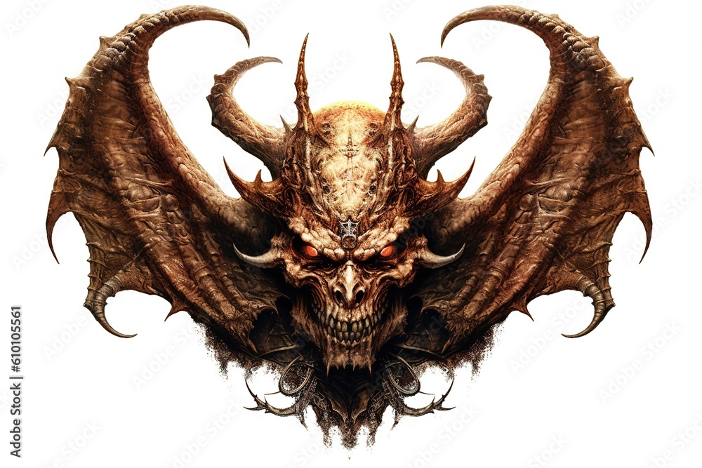 Poster demon isolated on white background. generated by ai.