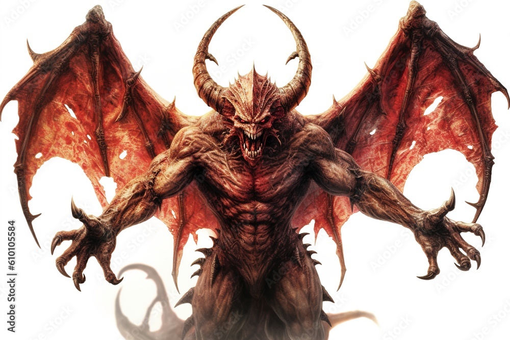 Poster demon isolated on white background. generated by ai.
