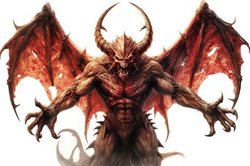 demon isolated on white background. Generated by AI.