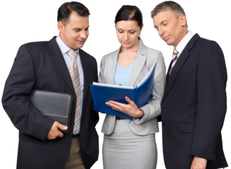 Successful business team isolated on white background