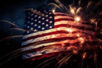 Happy 4th of July. Independence Day of the United States of America, USA. A federal holiday in the United States commemorating the Declaration of Independence. Generative AI