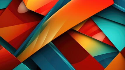 Stylized Abstract Geometric Background in 16:9 Aspect Ratio. Generative AI.