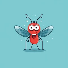 Obraz na płótnie Canvas A cartoon mosquito with a big smile on its face. Generative AI image.