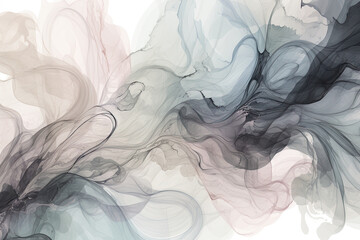 Fototapeta na wymiar serene and tranquil ink swirl pattern, with soft and muted colors, evoking a sense of calm and relaxation, generative ai