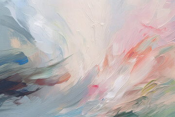 Soft and Gentle Oil Paint Strokes on a Pastel Background, generative ai