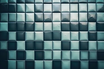 Close up of blue ceramic wall tiles texture background with copy space. Generative AI
