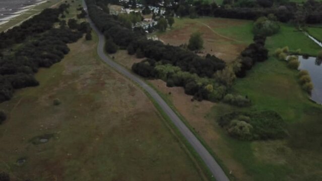 An aerial view of the countryside near Clisson.