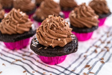 Chocolate ganache cupcake