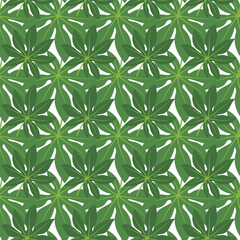 Summer tropical seamless Pattern. Tropical Green leaf. Endless pattern with Exotic plants. Leaves background
