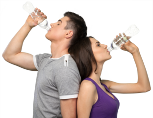 couple drinking water
