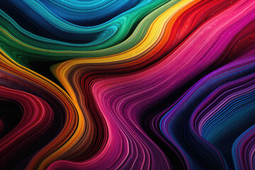 Obraz premium vibrant background of rippled surfaces in a rainbow of colors, representing the energy and diversity of the modern world, generative ai