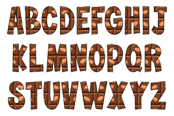 Handcrafted Chocolate Letters. Color Creative Art Typographic Design