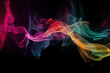 Obraz premium Wallpaper of Smoke Trails on a Colorful Background, generative ai