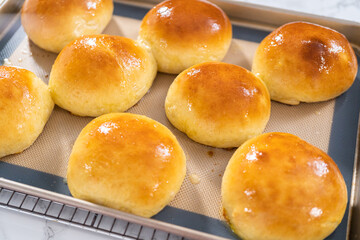 Baking brioche buns