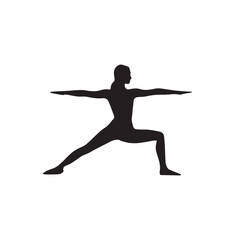 Fototapeta na wymiar A beautiful girl in exercise silhouette illustration