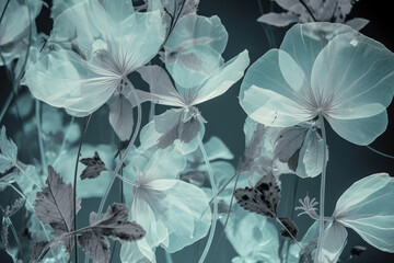 X-ray botanical garden surreal floral fantasy, generative ai