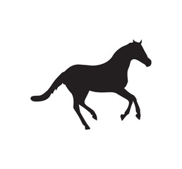  A beautiful running horse silhouette illustration