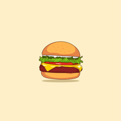 Delicious burger illustration