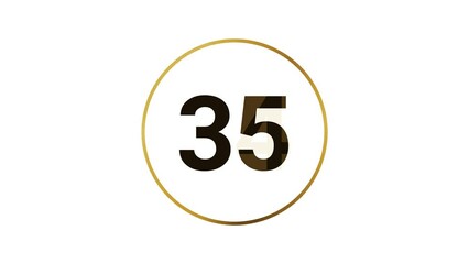 Stylish 40 seconds gold and black countdown timer on white bg. Circle shaped smooth animated indicator. Gold and black colour on white background. - Powered by Adobe