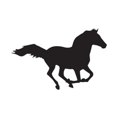 Fototapeta na wymiar A cute running horse silhouette illustration