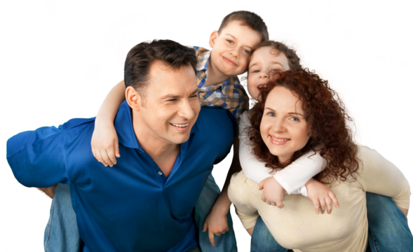 Portrait of Happy Family - Powered by Adobe