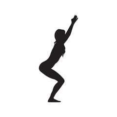 Fototapeta na wymiar A girl in exercise silhouette illustration