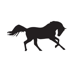 Fototapeta na wymiar A running horse silhouette illustration