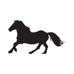 Fototapeta na wymiar A running horse silhouette vector art