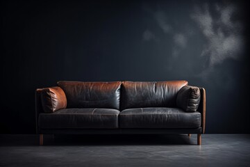 black sofa in a room