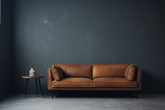 brown sofa in a room
