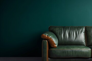 green sofa in a room