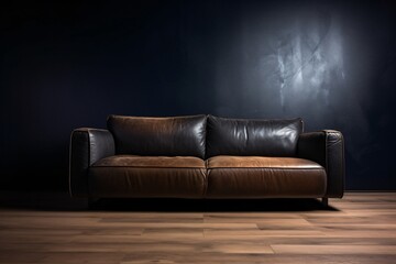 black sofa in a room