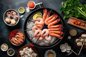 stock photo of steamboat seafood ready to eat Food Photography AI Generated