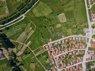 Aerial view of  historical town of Strelcha, Bulgaria