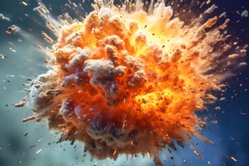 A close up of an explosion