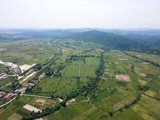 Fototapeta na wymiar Aerial view of historical town of Strelcha, Bulgaria
