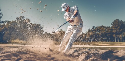 golfer putting on a course