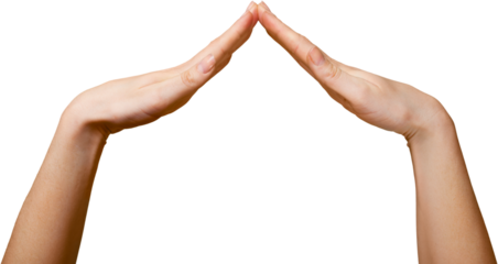 Hands in the shape of a home