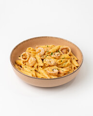 Seafood Pasta on white background