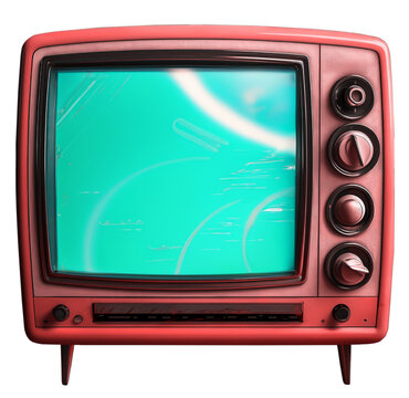 ai generated oldschool retro TV monitor from the past with blank screen, tube monitor isolated.